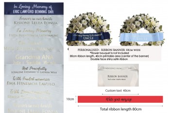 BANNER RIBBON 10cm wide Personalised custom print satin ribbon 